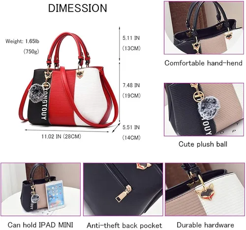 Miniatura 3 de Bolsos de mano para mujer, bolsos de mano de piel sintética para mujer