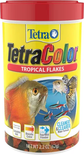 Miniatura 14 de Tetra Color Tropical Flakes, alimento para peces que aumentan el color, dieta nutricionalmente equilibrada para peces tropicales, 2.2 libras