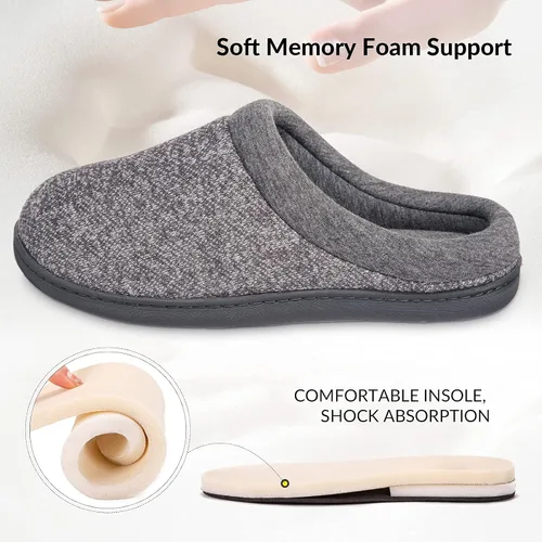 Miniatura 4 de Pantuflas de algodón caliente y espuma viscoelástica. Tejidas. Para la casa. Suela antideslizante.