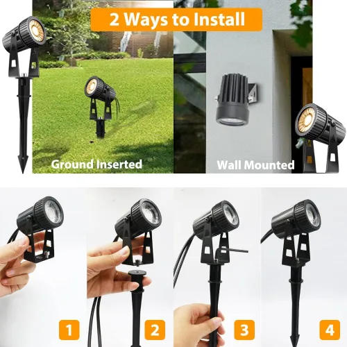 Miniatura 4 de Luces LED de paisaje de bajo voltaje, iluminación de paisaje COB 12V 24W blanco cálido, 2100LM focos de jardín al aire libre para patio, césped