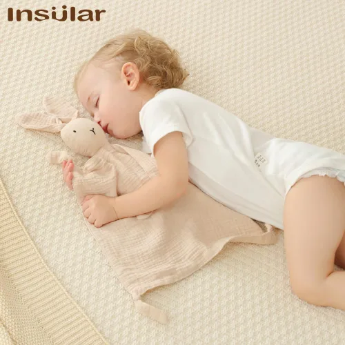 Miniatura 4 de Manta Lovey Insular para Niños y Niñas, Manta de Seguridad de Muselina de Algodón Orgánico para Bebés, Toalla Suavizante y Transpirable Lovie