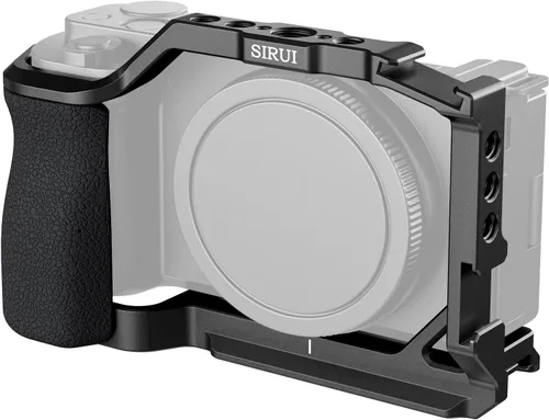 SIRUI ZV-E10 - Jaula para cámara con agarre de silicona, jaula para Sony ZV-E10 con placa de liberación rápida incorporada para tipo Arca, zapata