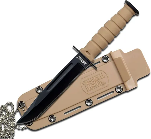 Miniatura 5 de Cuchillo táctico de cuello, con cuchilla fija, Serie MT-632. 6 pulgadas en total. De Mtech USA Agarradera negra