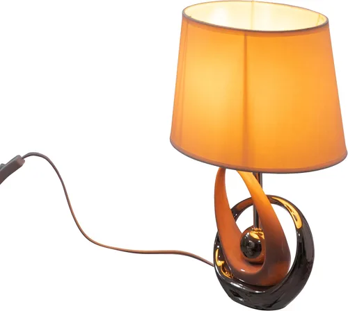 Miniatura 5 de Quickway Imports Lámparas de mesa de diseño, lámpara de mesa decorativa de cerámica de 16 pulgadas, con soporte circular reflectante plateado y rosa