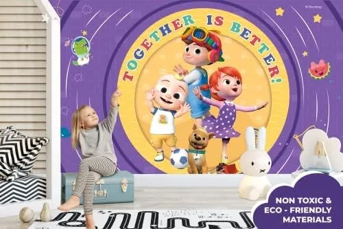 Miniatura 4 de JJ and His Brothers CoComelon - Papel tapiz para despegar y pegar, decoración de pared para niños CoComelon, decoraciones de Cocomelon para niños