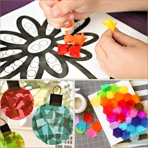 Miniatura 3 de Jyongmer 9000 hojas de papel de seda de colores de 1 pulgada - 30 papeles de seda surtidos para proyectos de arte Scrunch