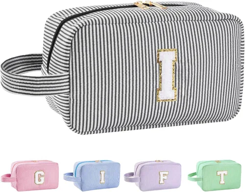 Miniatura 183 de Regalos personalizados para mujeres, bolsa de maquillaje con inicial, bolsa de maquillaje de viaje, bolsa de cosméticos, bolsa de artículos