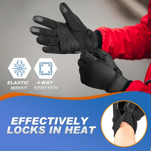 Miniatura 4 de Sukeen Guantes cálidos de invierno para hombres y mujeres, guantes de invierno antideslizantes para pantalla táctil para hombres, ciclismo, correr