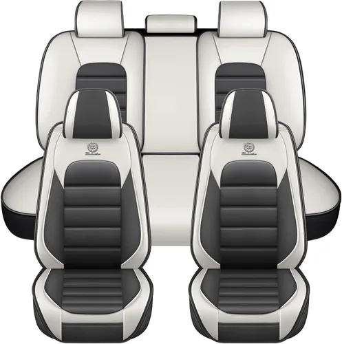 Miniatura 29 de Fundas de asiento para Chevrolet Chevy Aveo 2004-2011, funda de asiento de automóvil de piel sintética, compatible con bolsa de aire, protector