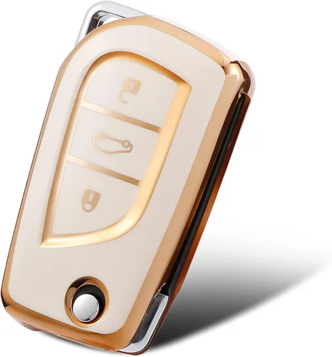 Miniatura 23 de Compatible con funda para llavero Toyota con patrón dorado, TPU suave, protección de 360 grados, para llave inteligente Fortuner Tundra Camry RAV4
