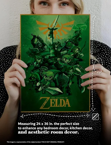 Miniatura 5 de Pyramid America The Legend of Zelda - Póster de 24 x 36 pulgadas, sin marco, arte de pared de videojuegos de Nintendo para decoración de dormitorio
