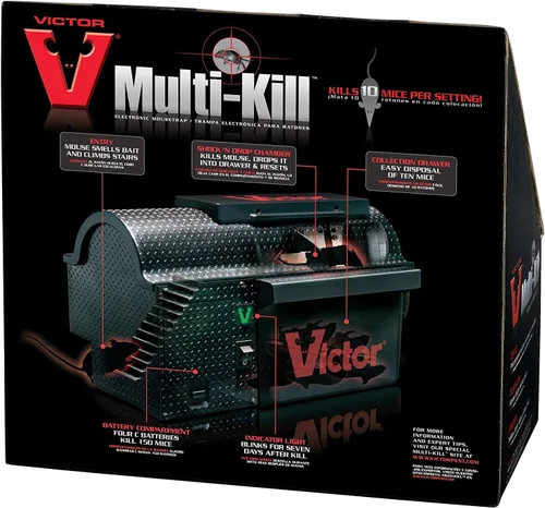 Miniatura 7 de Victor Trampa electrónica humana para interiores Multi-Kill - Trampa electrónica instantánea sin tocar ni ver - Mata y retiene hasta 10 ratones por