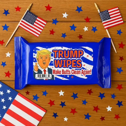 Miniatura 3 de Trump Wipes - Divertidas toallitas húmedas para adolescentes y adultos, fabricadas en Estados Unidos, tamaño de viaje