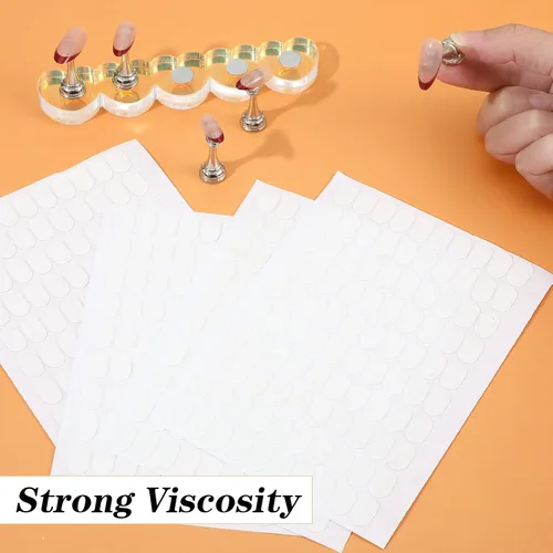 Miniatura 5 de 1200 calcomanías adhesivas de doble cara para uñas, soporte de uñas transparentes, pestañas adhesivas sin rastro, calcomanías para decoración