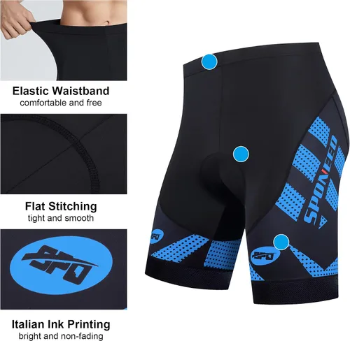 Miniatura 3 de sponeed Pantalones cortos de ciclismo para hombre, pantalones acolchados para ciclismo, ropa de ciclismo