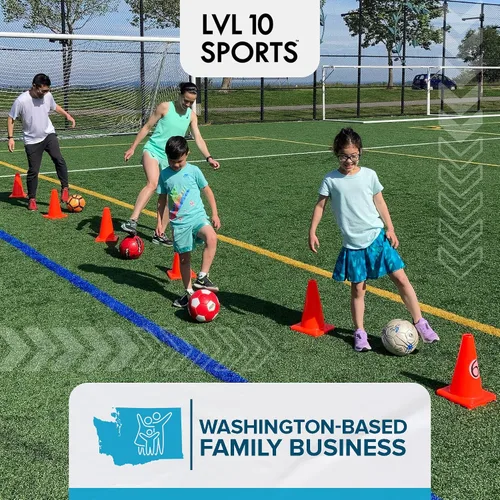 Miniatura 9 de LVL10 Pro - Conos de entrenamiento de fútbol de 6 pulgadas para deportes, para ejercicios de baloncesto, fútbol, baloncesto y agilidad, marcadores