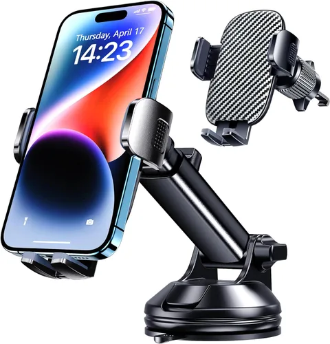 Miniatura 11 de Qifutan Soporte de teléfono para automóvil, soporte de teléfono para parabrisas de automóvil, ventilación de aire, universal, manos libres, soporte