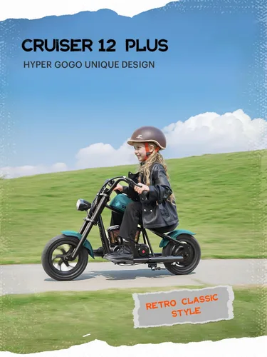 Miniatura 10 de HYPER GOGO Cruiser 12 Plus - Motocicleta para Niños (SMALT Blue)