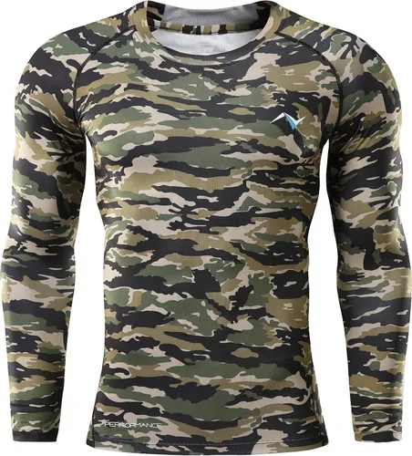 Miniatura 2 de NOOZ Camisa de compresión de manga larga con cuello redondo para hombre