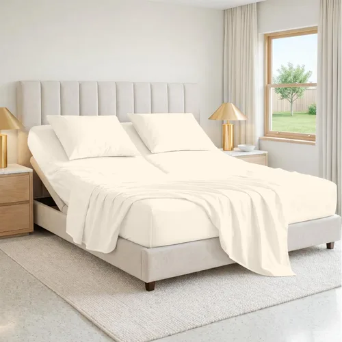 Miniatura 23 de SGI bedding Sábana Queen de 28" con Parte Superior Dividida Flex Head, 100% Algodón Egipcio, Cuenta de Hilos 1000, Sábana Superior Flex para Cama