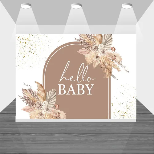 Fondo bohemio de 5 x 3 pies para fotografía de baby shower, fondo dorado con purpurina para decoración de fiesta de cumpleaños de bebé, hierba de