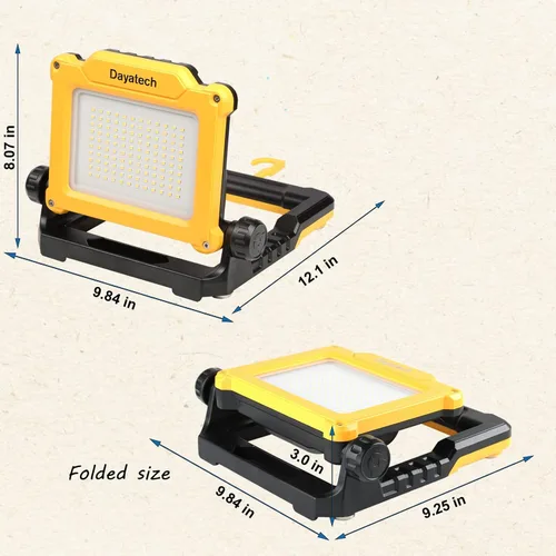 Miniatura 4 de Trípode inalámbrico LED luz de trabajo compatible con Dewalt y Milwaukee batería de 18-20V sin parpadeo, 4000 LM 25 W brillo ajustable, base