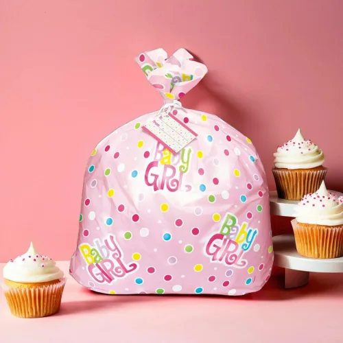 Miniatura 3 de Bolsa extragrande de lunares rosados - 44 x 36 pulgadas (1 unidad) - Ideal para grandes regalos y paquetes