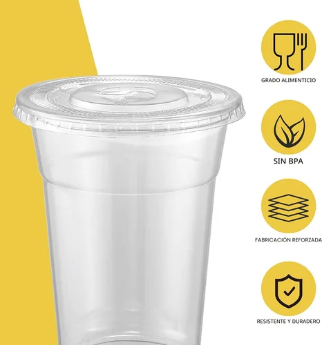 Miniatura 3 de VITEVER [100 Juegos - 24oz] Vasos de Plástico con Tapas y Pajitas, Vasos Desechables para Café Helado, Batidos, Malteadas, Bebidas Frías