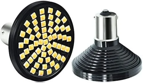 YEORO Bombilla LED 1156 Davidson de 2 pulgadas, color ámbar, súper brillante, 60-SMD 3030 chips con lente de repuesto para motocicleta, correr,
