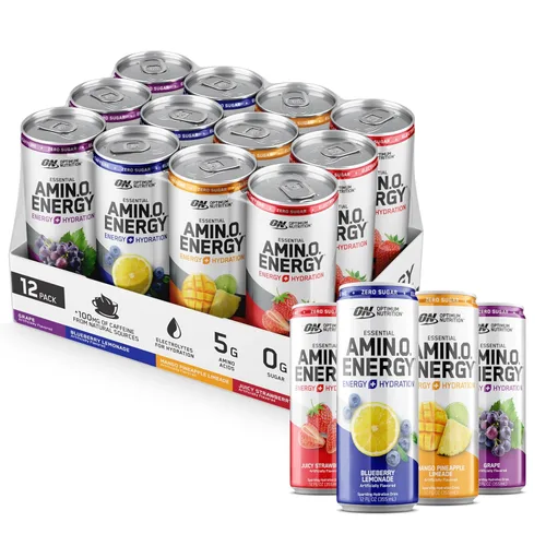 Miniatura 11 de Optimum Nutrition Amino Energy - Bebida de hidratación espumosa, electrolitos, cafeína, aminoácidos, BCAAs, sin azúcar, limonada de mango y piña, 12