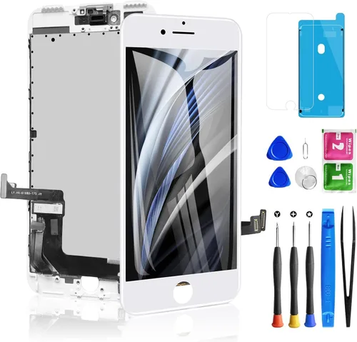 para iPhone 8/SE 2020 2ª Generación Pantalla de Repuesto Blanca, Diykitpl Ensamblaje Completo Pantalla LCD Digitalizadora Táctil 3D para SE 2020,