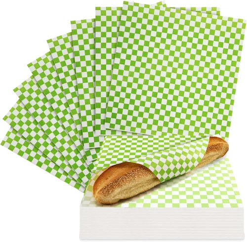 Miniatura 10 de Culiware - Hojas de papel Deli, 12 x 12 pulgadas, 1000 unidades, hoja de cera a cuadros clásica, forros de canasta de alimentos precortados, papel