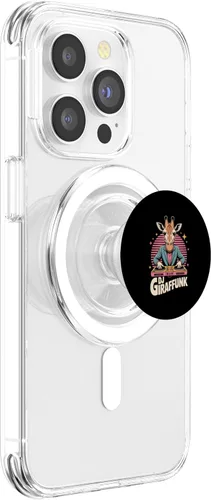 Miniatura 4 de DJ Giraffunk Retro Giraffe DJ Turntable Club Vibes PopSockets PopGrip for MagSafe