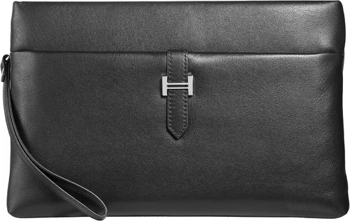 Miniatura 6 de Balidiya Bolso de mano de cuero genuino para hombre, bolso de muñeca, bolso grande de negocios, bolsa de sobre