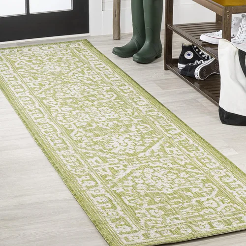 Miniatura 25 de JONATHAN Y Boho Medallion - Alfombra para interiores y exteriores, 3 x 5 pies, color verde azulado/gris, tejido texturizado Malta, para patio