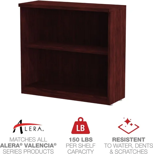 Miniatura 4 de Alera Alera Valencia Series Librería, dos estantes, 31.75 pulgadas de ancho x 14 pulgadas de profundidad x 29.5 pulgadas de alto, caoba