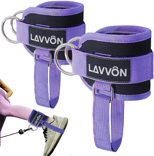 Miniatura 8 de LAVVON Correas de tobillo para máquinas de cable Kickbacks – Accesorios de cable de tobillo ajustables y cómodos para gimnasio, correa de tobillo
