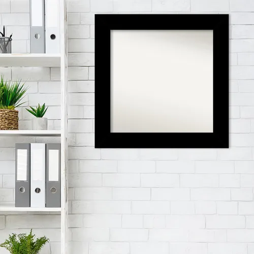Miniatura 5 de Amanti Art Espejo de baño negro para sobre el fregadero, 26 x 26 pulgadas, espejo de tocador cuadrado negro básico, marco de madera casual medio, se