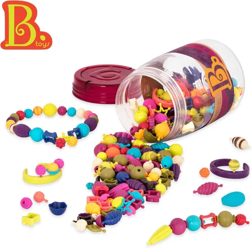Miniatura 14 de B. toys Pop Arty! 150 piezas - Kit de fabricación de joyas - Juego creativo de cuentas pop para niños - Kit de fabricación de joyas de bricolaje