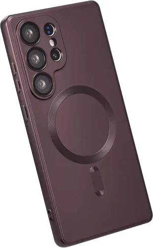 Miniatura 22 de Funda magnética para Samsung Galaxy S22 Ultra, silicona suave, delgada, antiarañazos, con protección de cámara, compatible con MagSafe, color negro