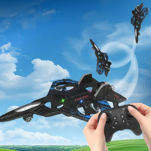 Miniatura 4 de Avión RC para niños y principiantes, dron de espuma de 2.4 GHz, control remoto, avión, juguete volador al aire libre, resistente a las caídas de Azul