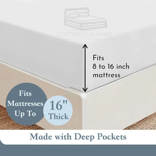 Miniatura 4 de Sábanas extra largas de tamaño individual XL para dormitorio, sábanas de microfibra súper suave, ropa de cama de lujo de hotel, sábanas de Blanco