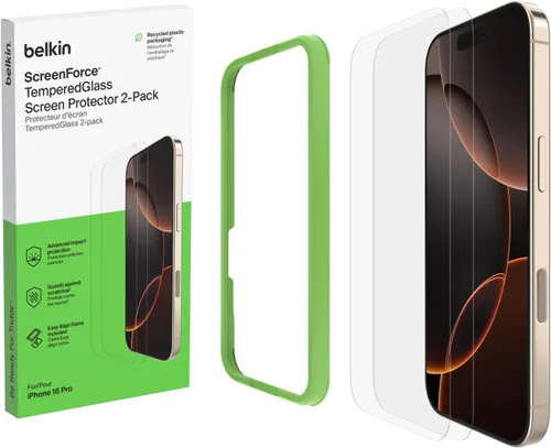Miniatura 21 de Belkin ScreenForce InvisiGlass - Protector de pantalla de privacidad para iPhone 16 Plus, protección contra impactos resistente a los arañazos