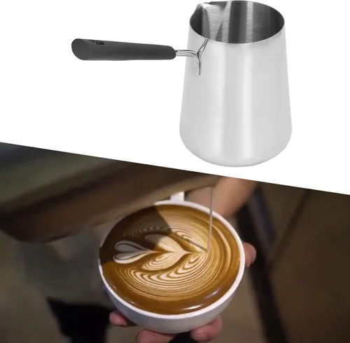 Miniatura 8 de Olla de café turco, calentador de mantequilla brillante, olla de café griego, olla de chocolate caliente de acero inoxidable, calentador de leche