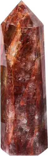 Miniatura 22 de AMOYSTONE Obelisco de Piedra de Sangre Africana Varita de Cristal Curativo Grande Torre Columna Facetada de 6 Lados Reiki Chakra Meditación Terapia
