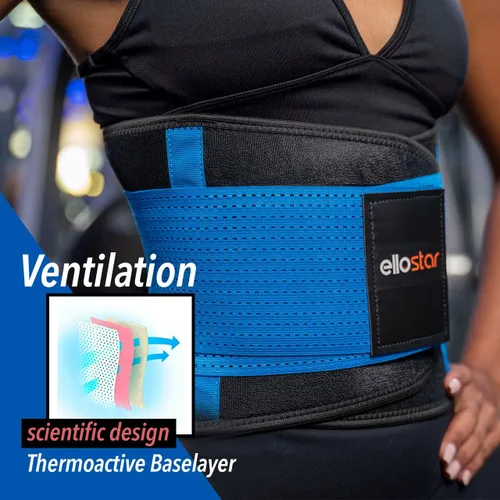 Miniatura 5 de ellostar Entrenador de cintura para mujer: banda de sudor para grasa del vientre, control de abdomen, soporte de espalda, faja moldeadora de Azul