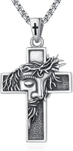Miniatura 191 de Eusense San Miguel San Cristóbal San Benito San Judas Virgen María Collar chapado en oro 925 joyería religiosa para hombres y mujeres, collar