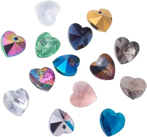 Miniatura 38 de Ipotkitt 100 dijes de cristal colorido con forma de lágrima de cristal facetado para hacer aretes, collares, joyas