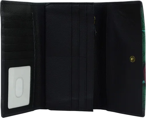 Miniatura 3 de Anna by Anuschka Women's Hand-Painted Leather Three Organizer Tri-fold Wallet