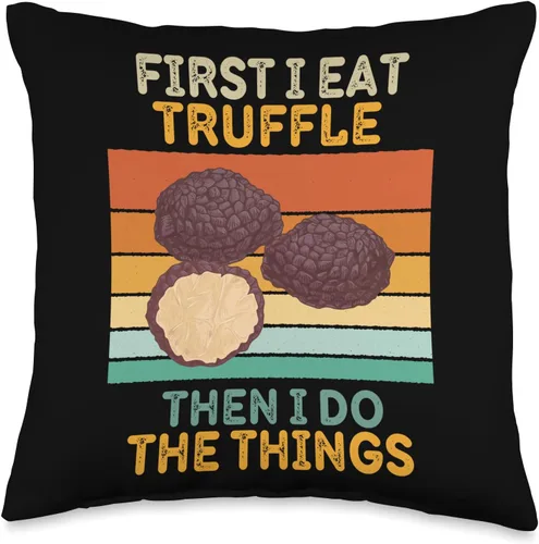 First I Eat Truffle Food Then I Do The Things First I Eat Things Vintage Truffle Throw Pillow, 16x16, Multicolor
